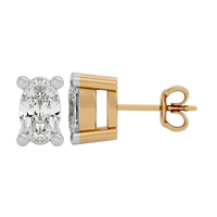 0.5 cts Oval studs - Basket Setting