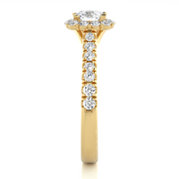 Halo Cascade Ring - 0.6 ct round