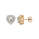 0.5 ct Heart halo studs - Basket Setting
