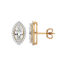 2 ct Marquise halo studs - Basket setting