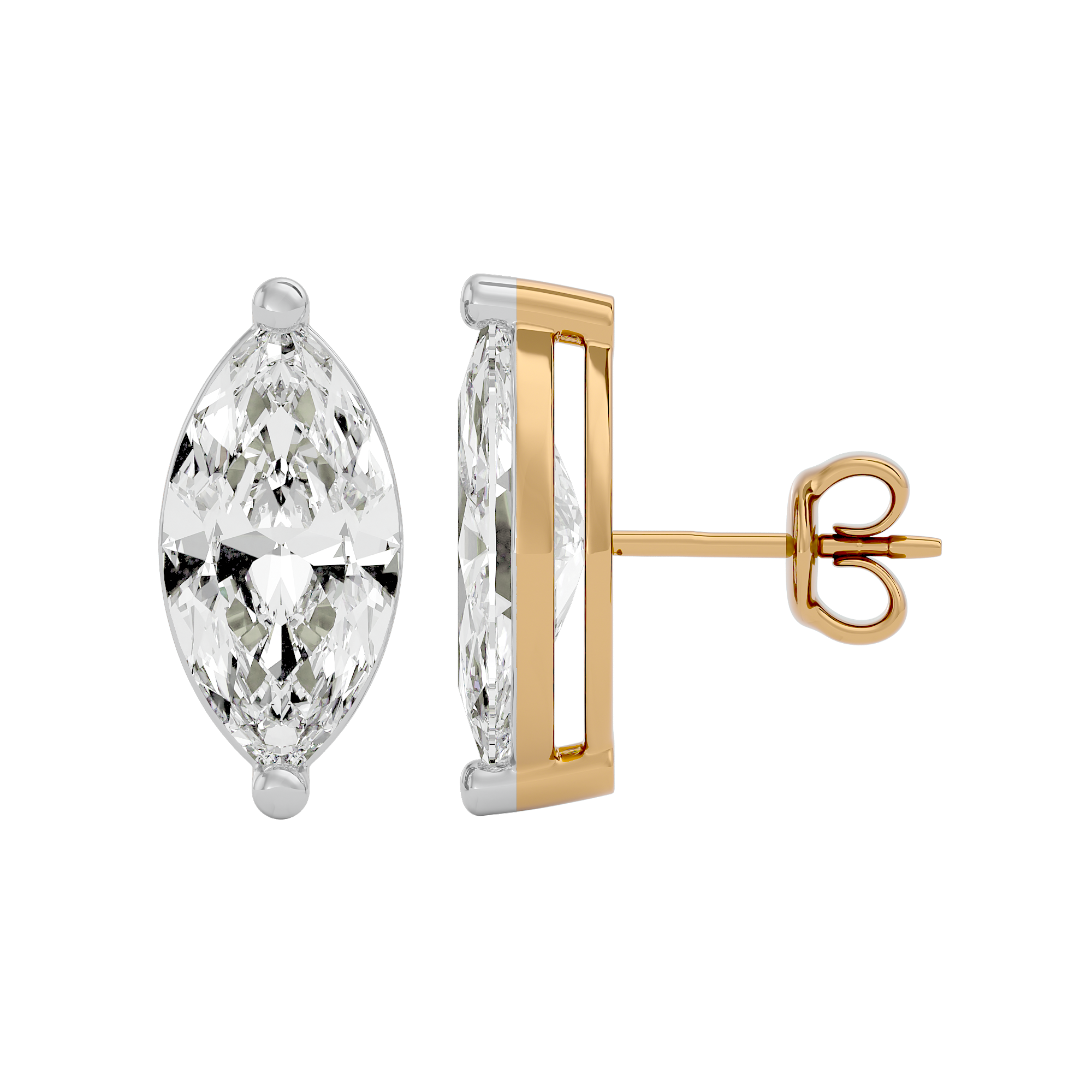 4 ct Marquise studs - Basket studs