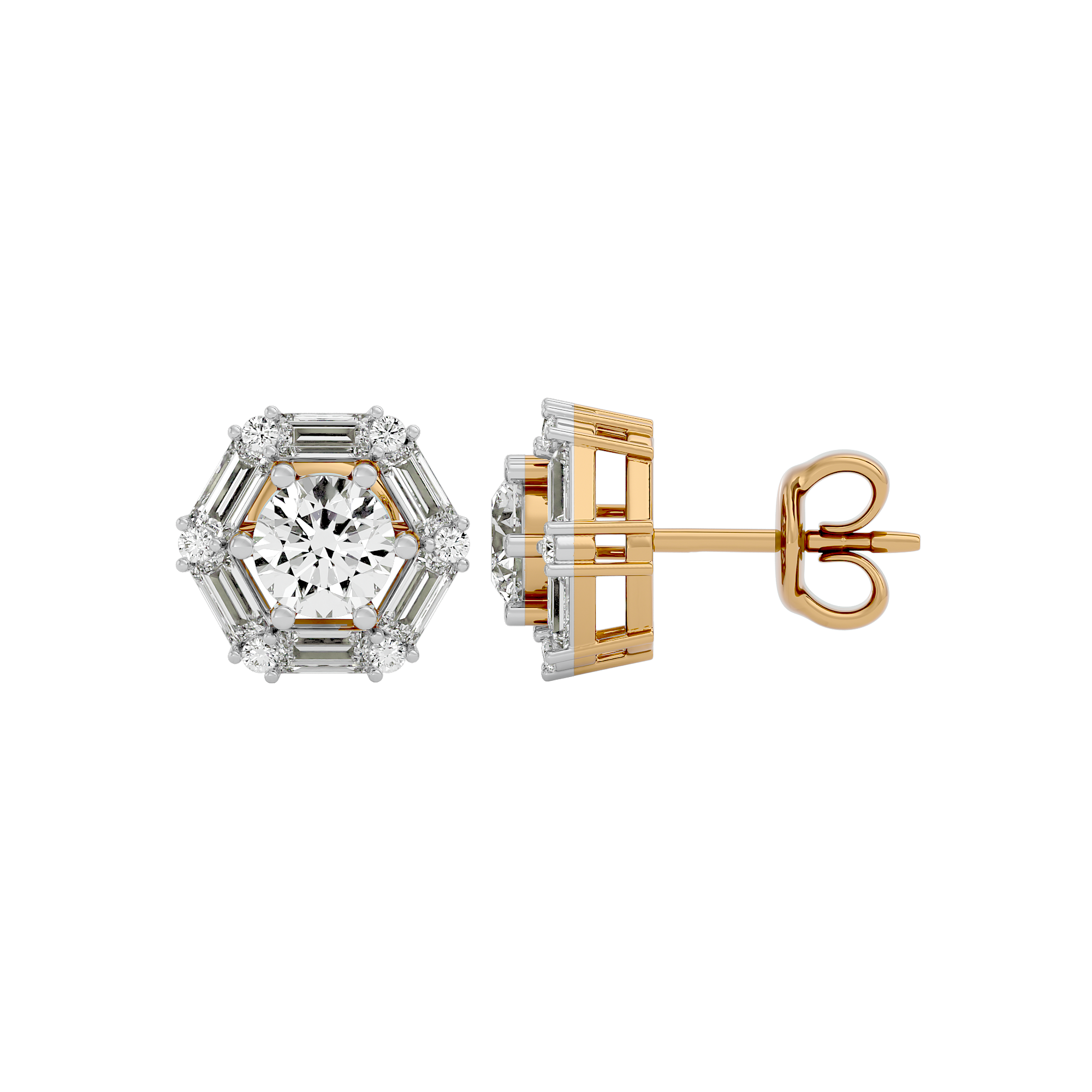2 ct Infinite glow studs - Basket setting