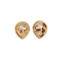 4 ct Pear halo studs - Basket setting
