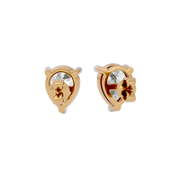 4 ct Pear studs - Basket setting