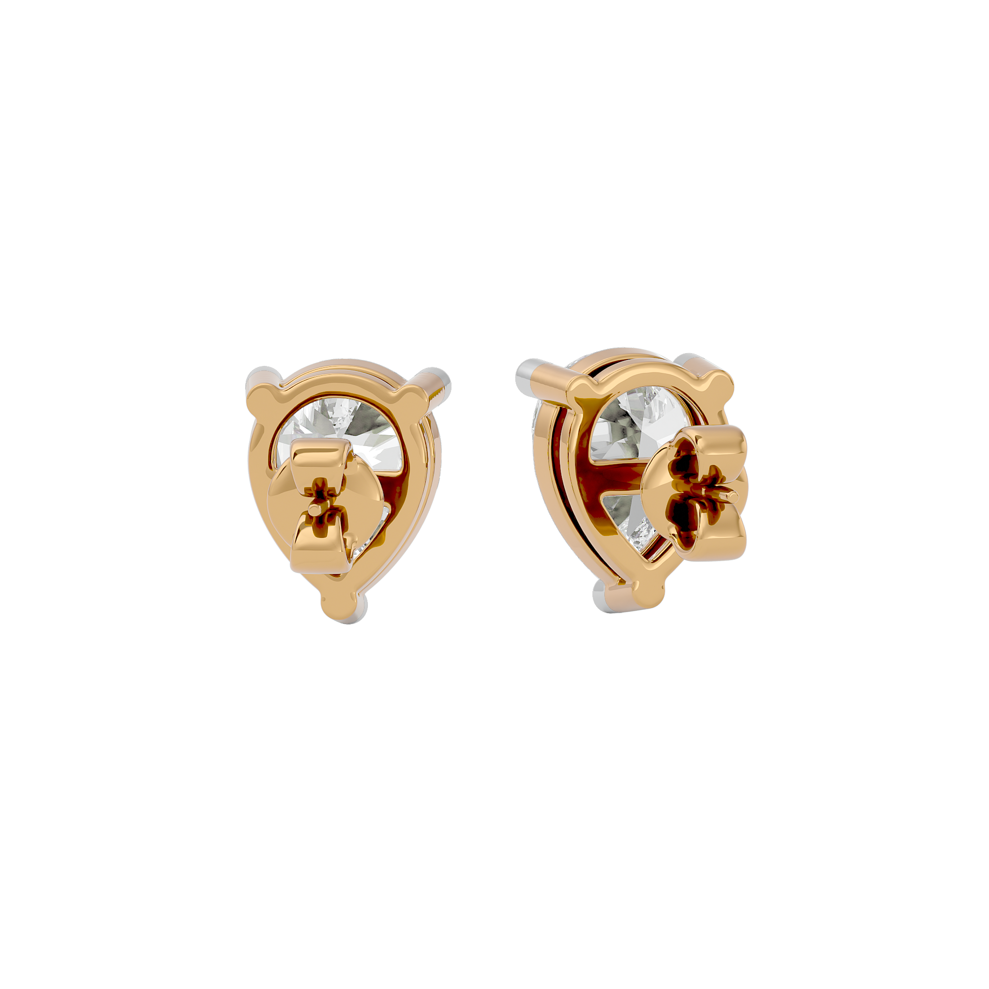 4 ct Pear studs - Basket setting