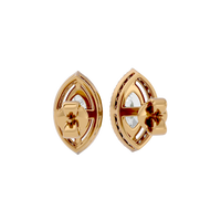 1 ct Marquise halo studs - Basket setting
