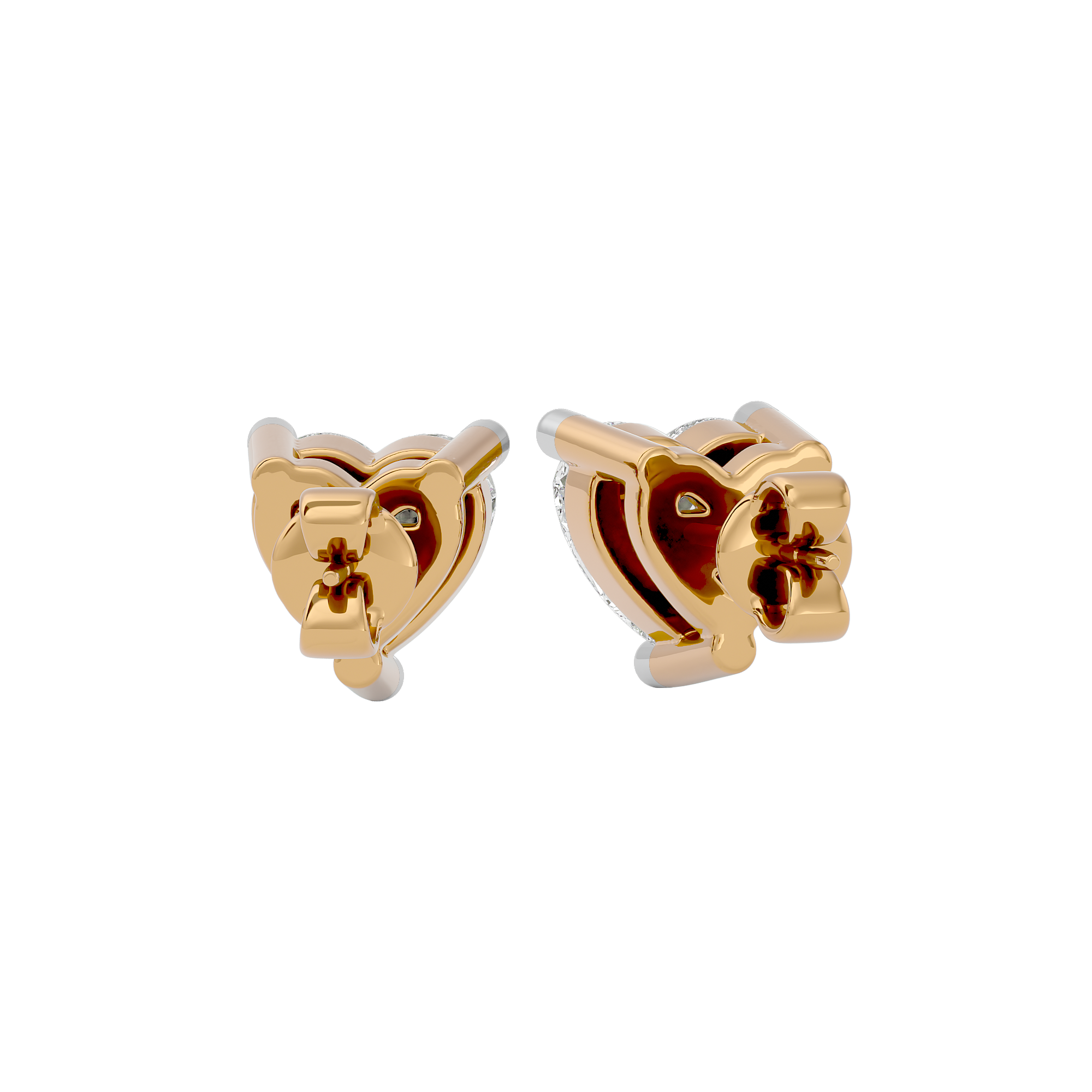 0.5 ct Heart studs - Basket setting