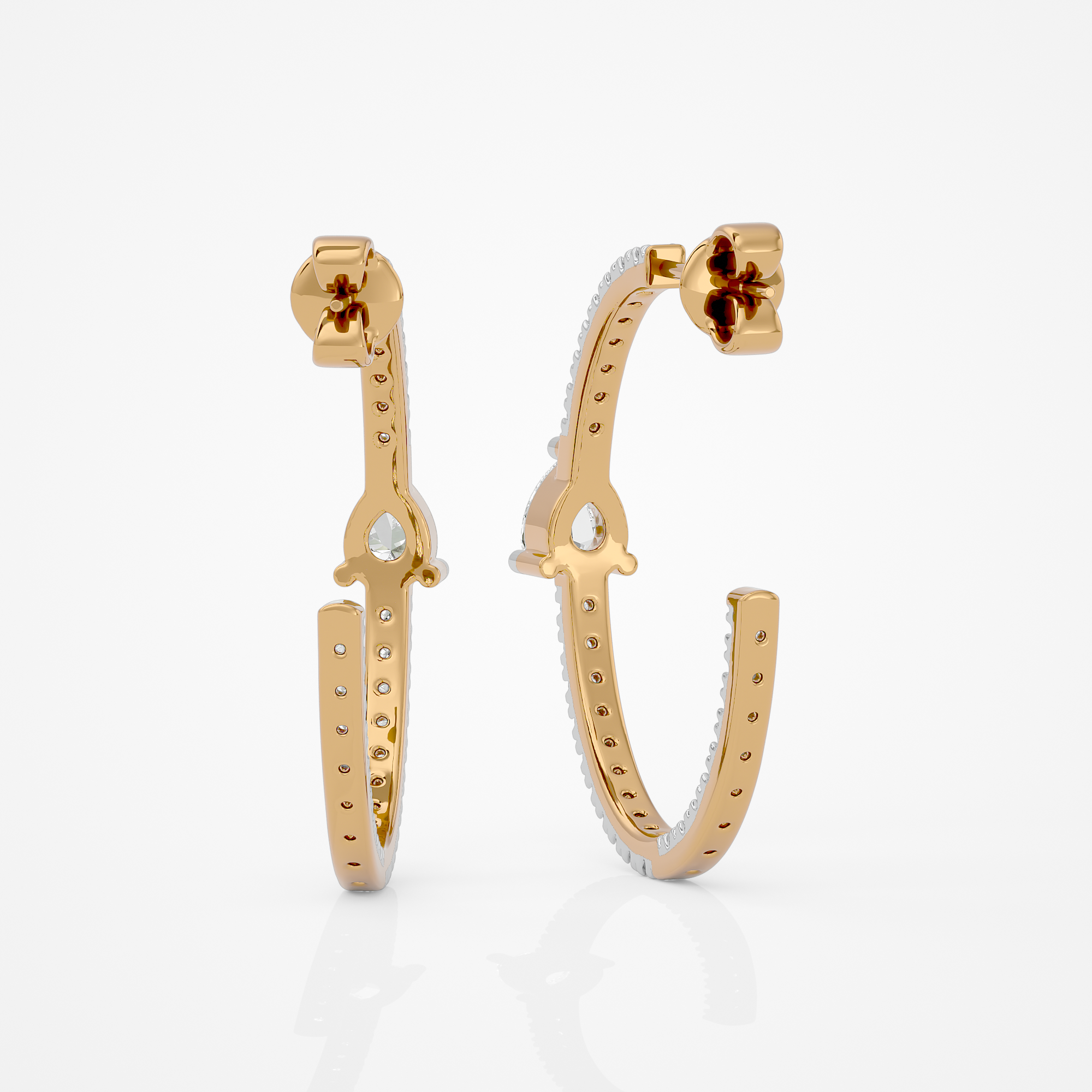 Pear Charm Hoops