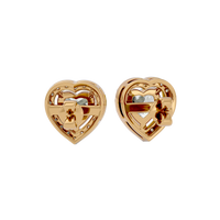 2 ct Heart halo studs - Basket setting