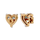 1 ct Heart studs - Basket setting