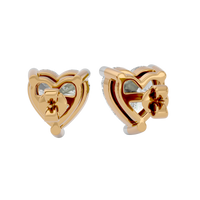 1 ct Heart studs - Basket setting