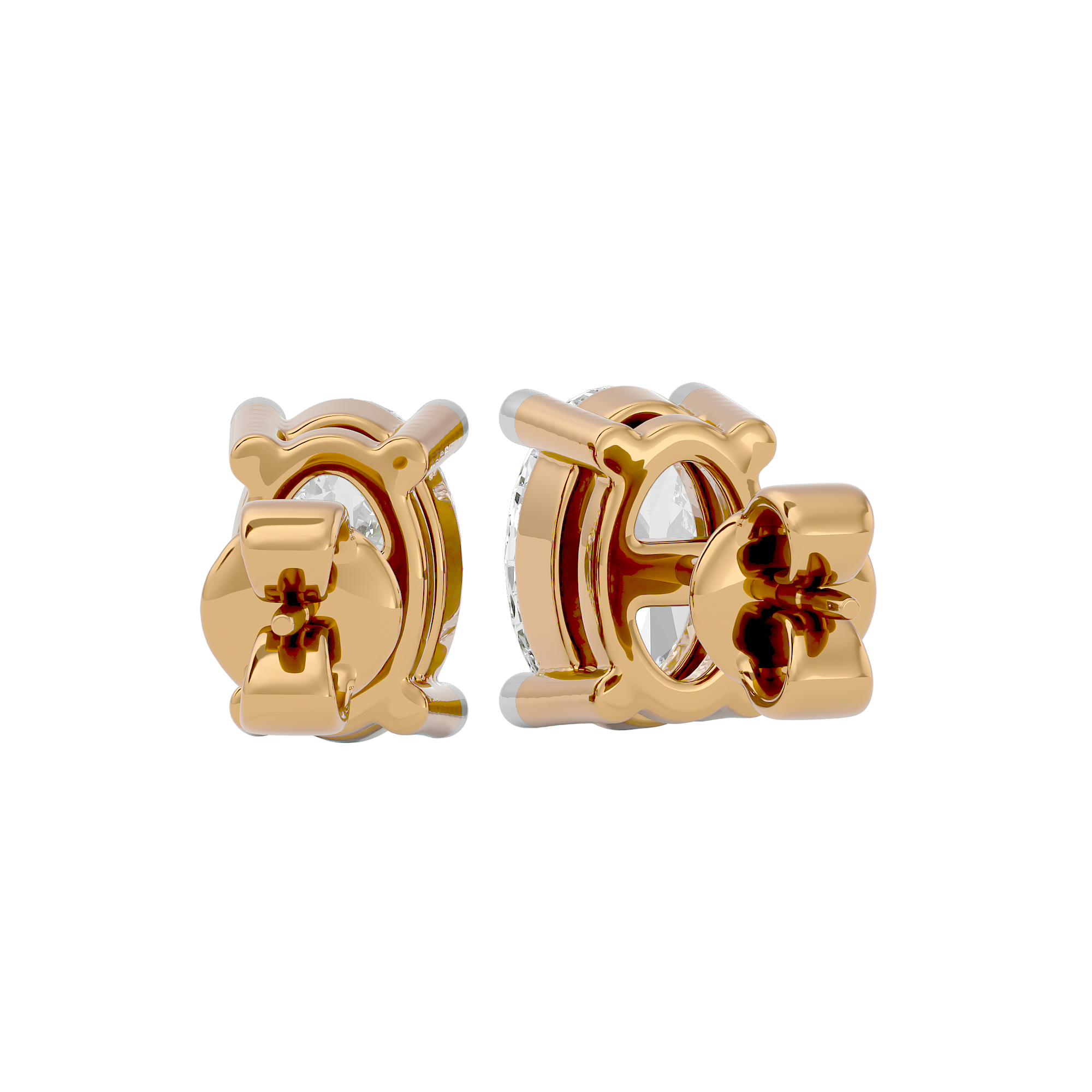 1 ct Oval studs - Basket setting
