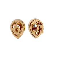 1 ct Pear halo studs - Basket setting