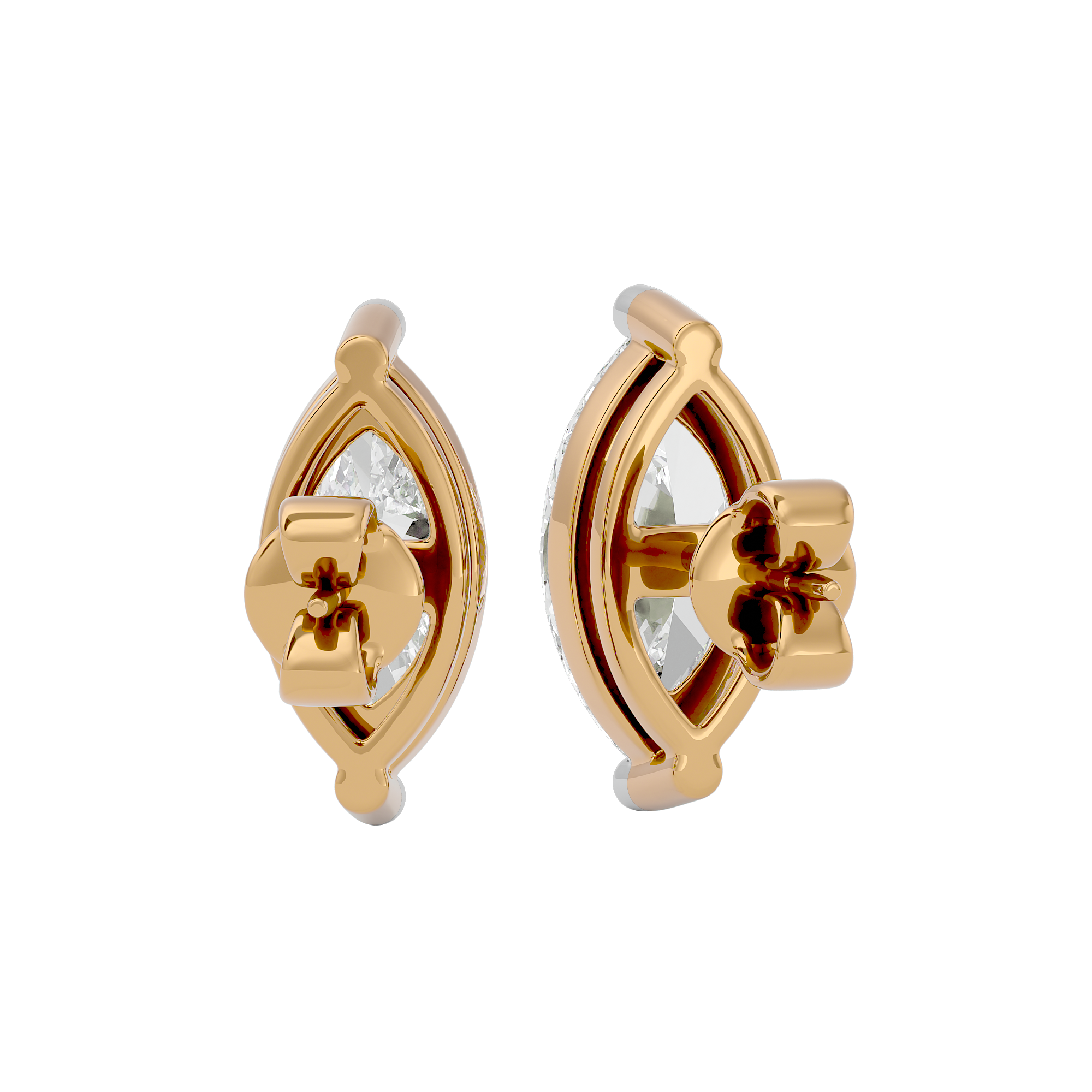 2 ct Marquise studs - Basket setting