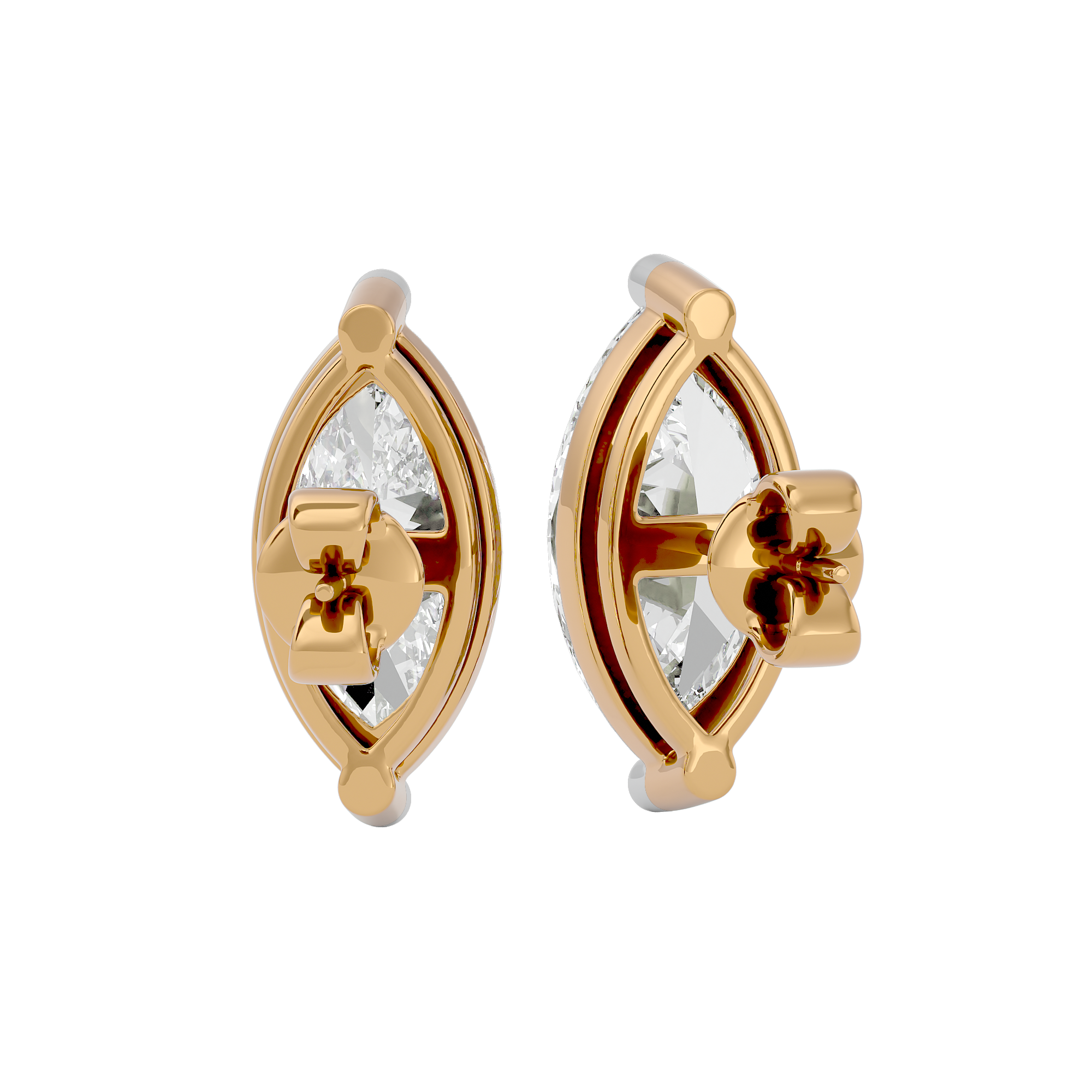 4 ct Marquise studs - Basket studs