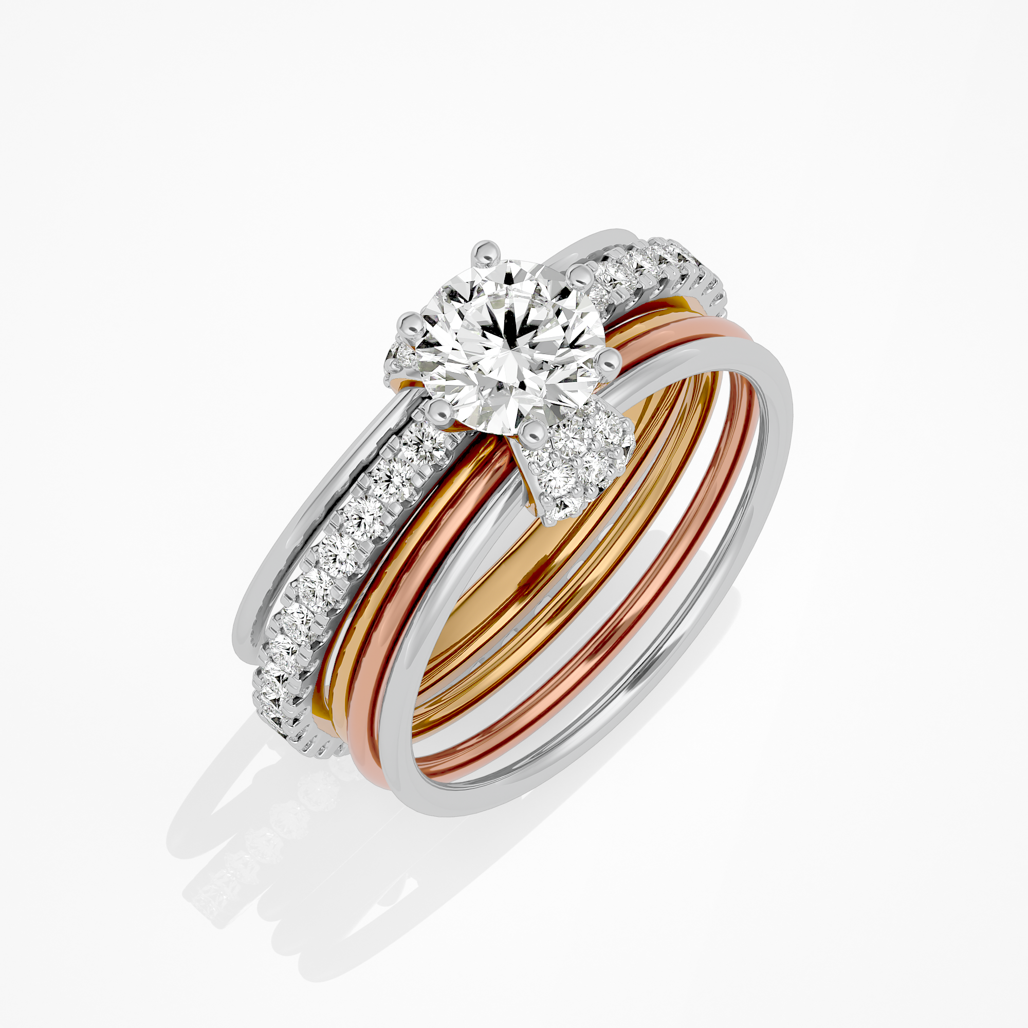 Trinity Spark Ring - 1 ct Round