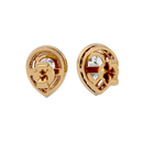 2 ct Pear halo studs - Basket setting