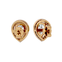 2 ct Pear halo studs - Basket setting
