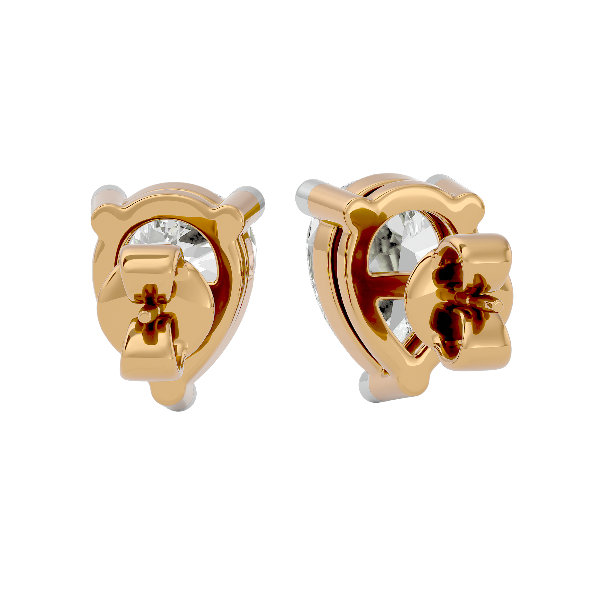 2 ct Pear Studs - Basket setting
