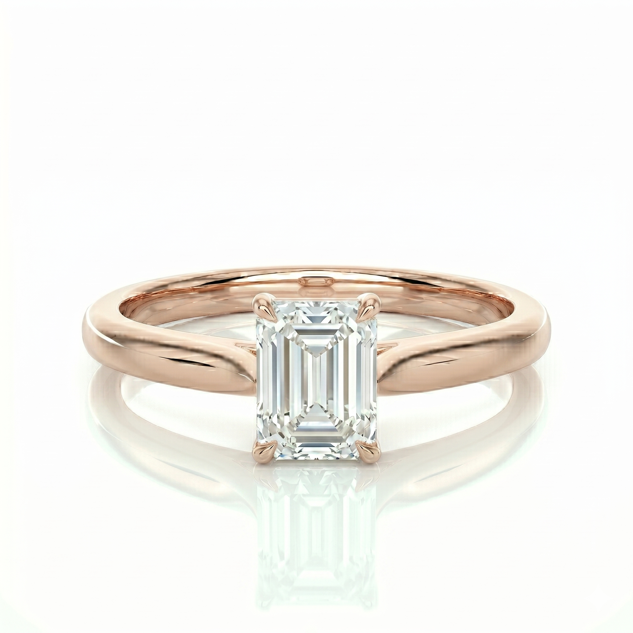 Classic solitaire ring - Emerald 1ct
