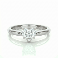Classic solitaire ring - Heart 1ct