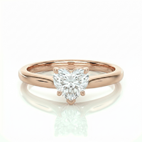 Classic solitaire ring - Heart 1ct