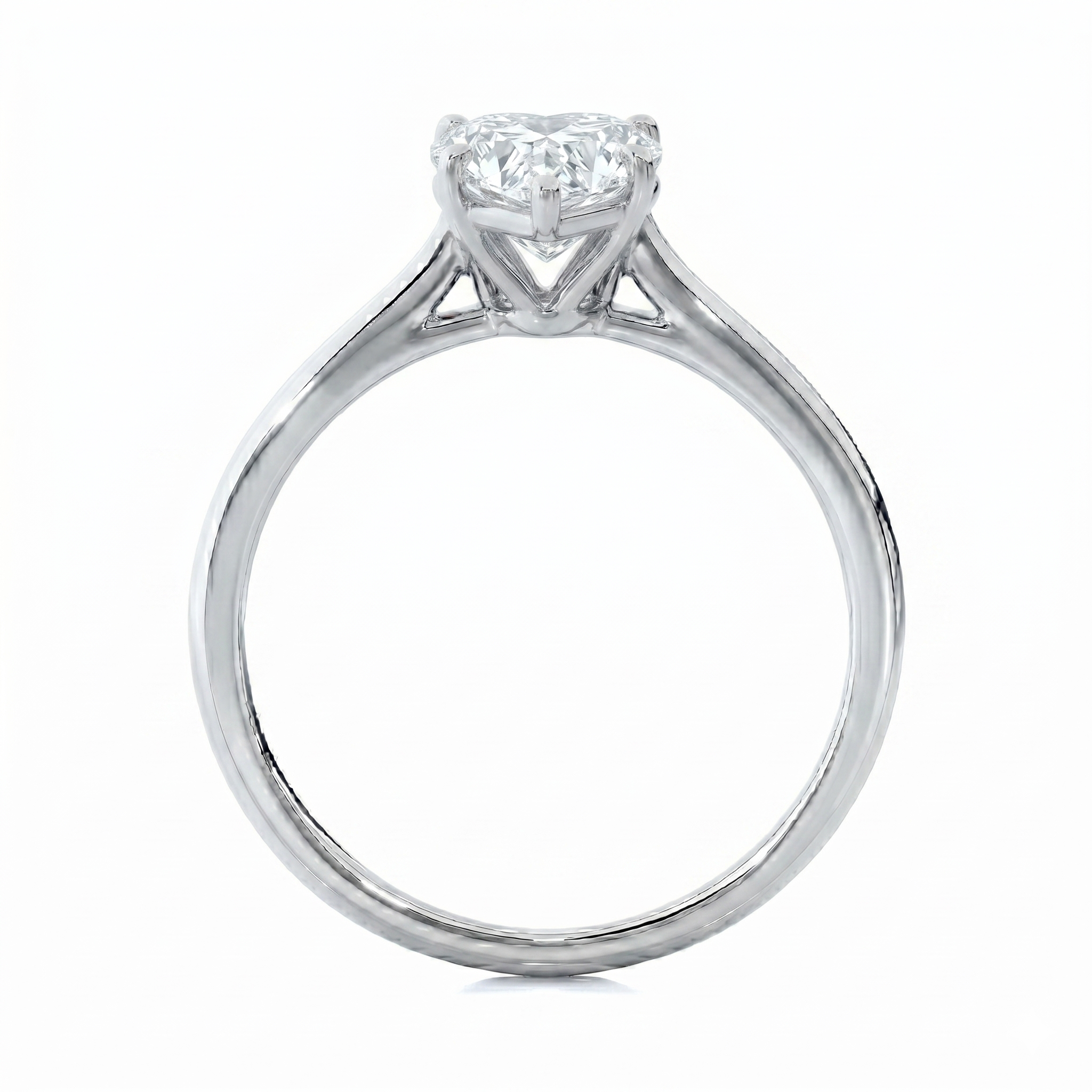 Classic solitaire ring - Heart 1ct