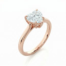 Classic solitaire ring - Heart 1ct