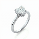 Classic solitaire ring - Heart 1ct
