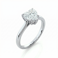 Classic solitaire ring - Heart 1ct