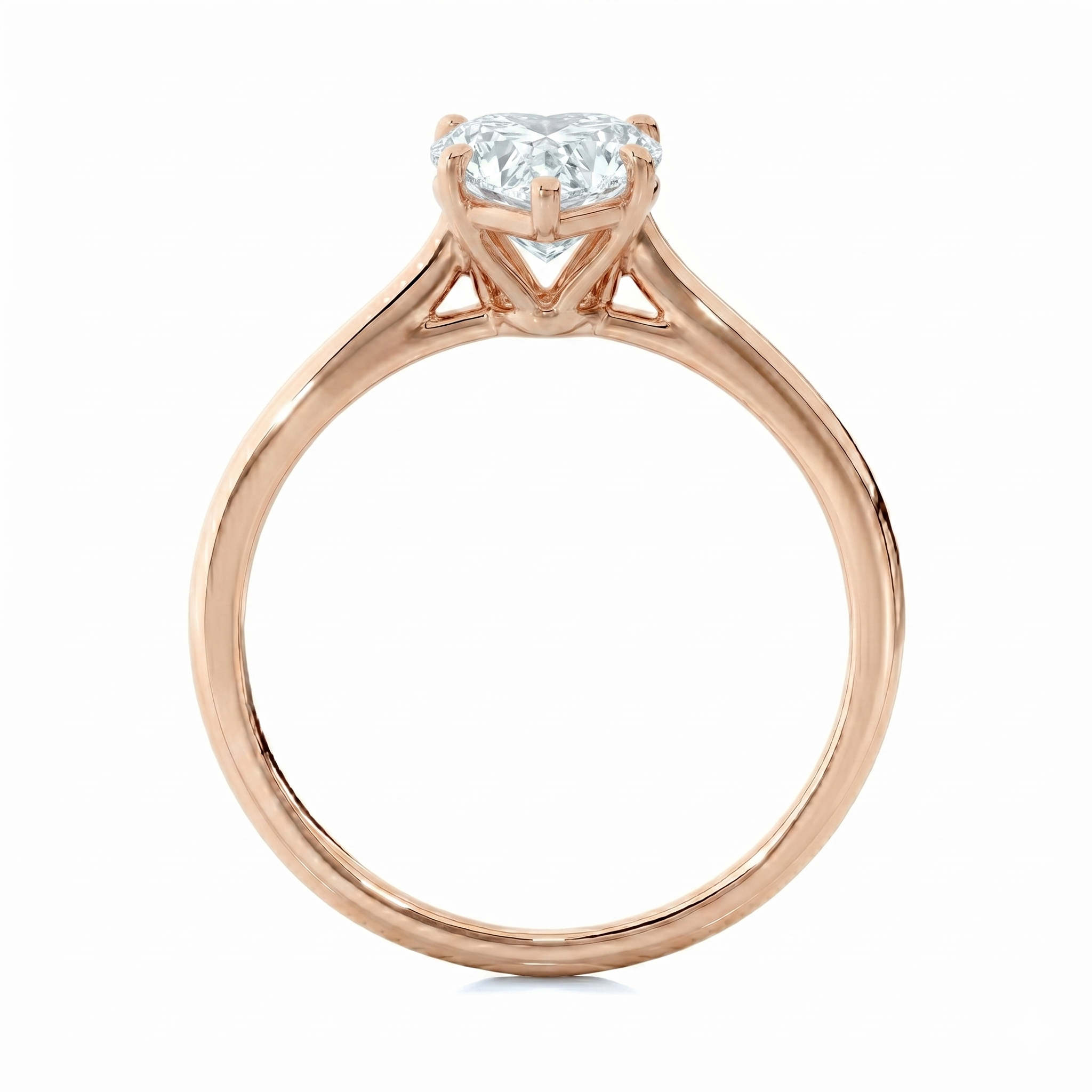 Classic solitaire ring - Heart 1ct