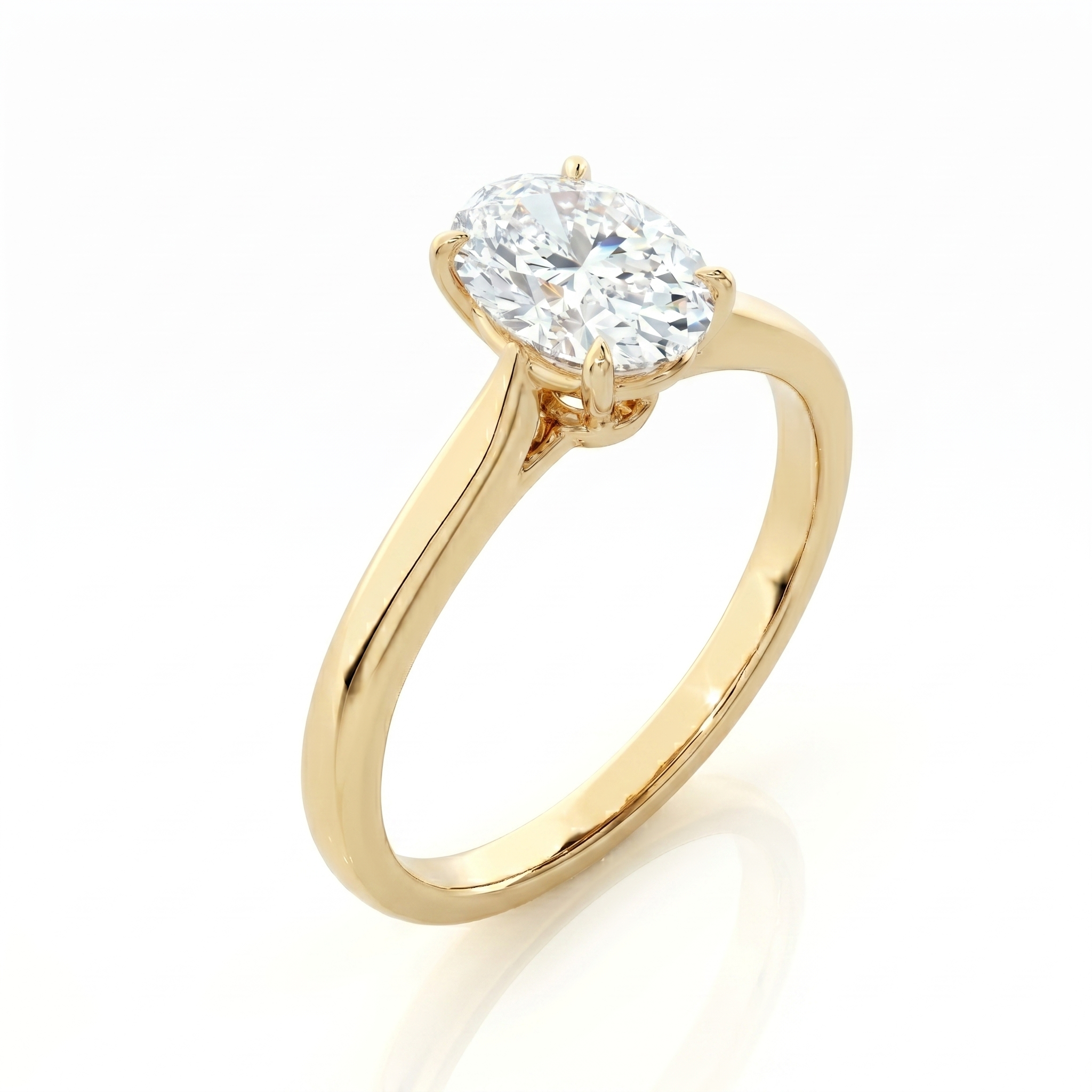 Classic solitaire ring - Oval 1ct