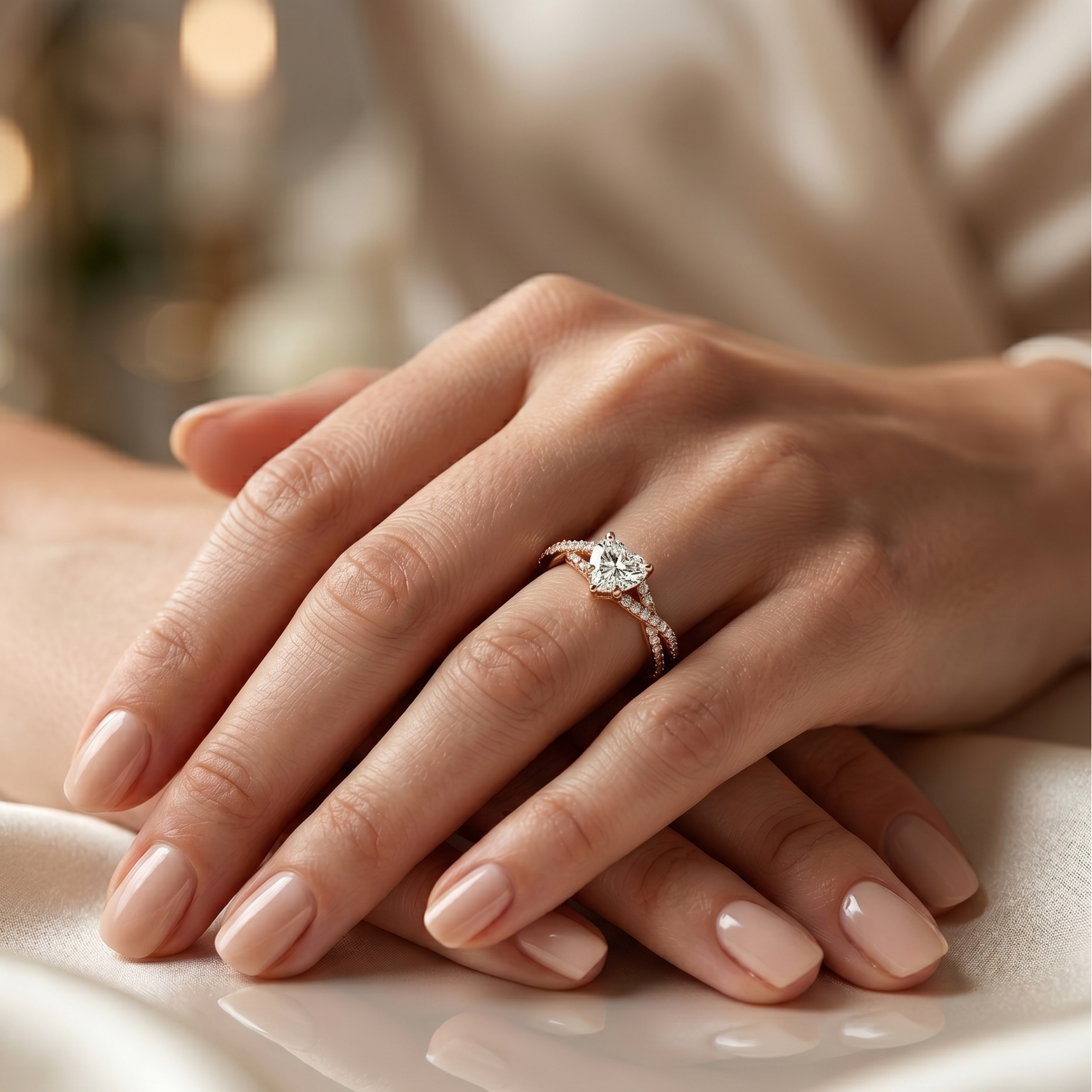 Twist Solitaire Ring - Heart 0.5ct