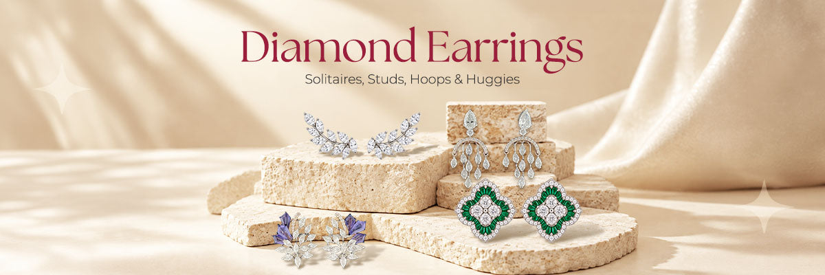 Amara Oval Diamond Drops Earrings Banner