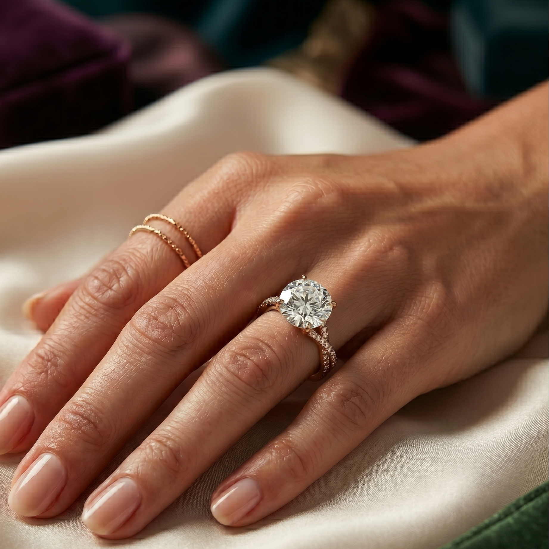 Twist Solitaire Ring - Round 2ct