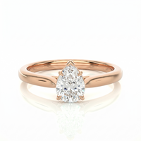 Classic solitaire ring - Pear 1ct