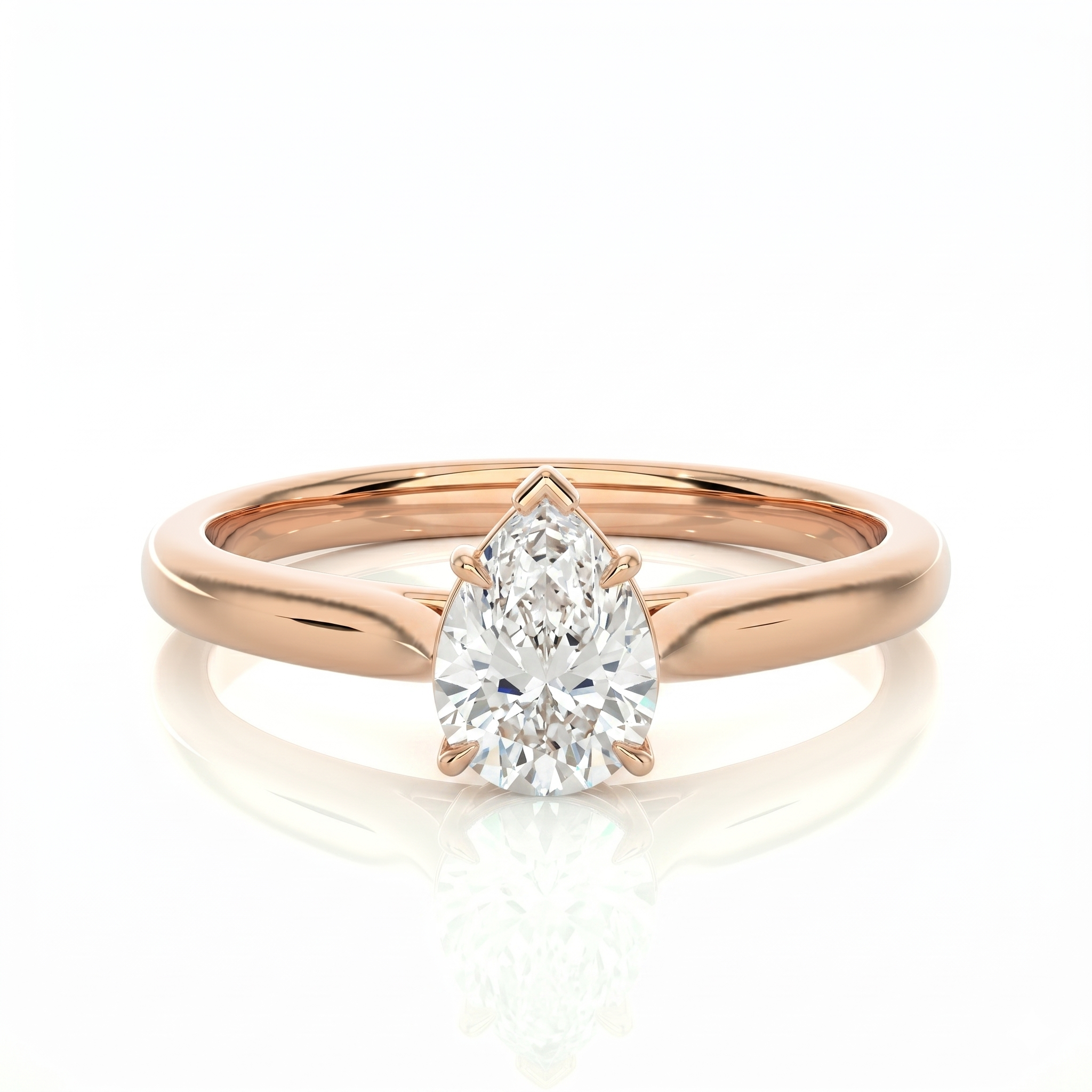 Classic solitaire ring - Pear 1ct