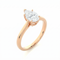 Classic solitaire ring - Pear 1ct