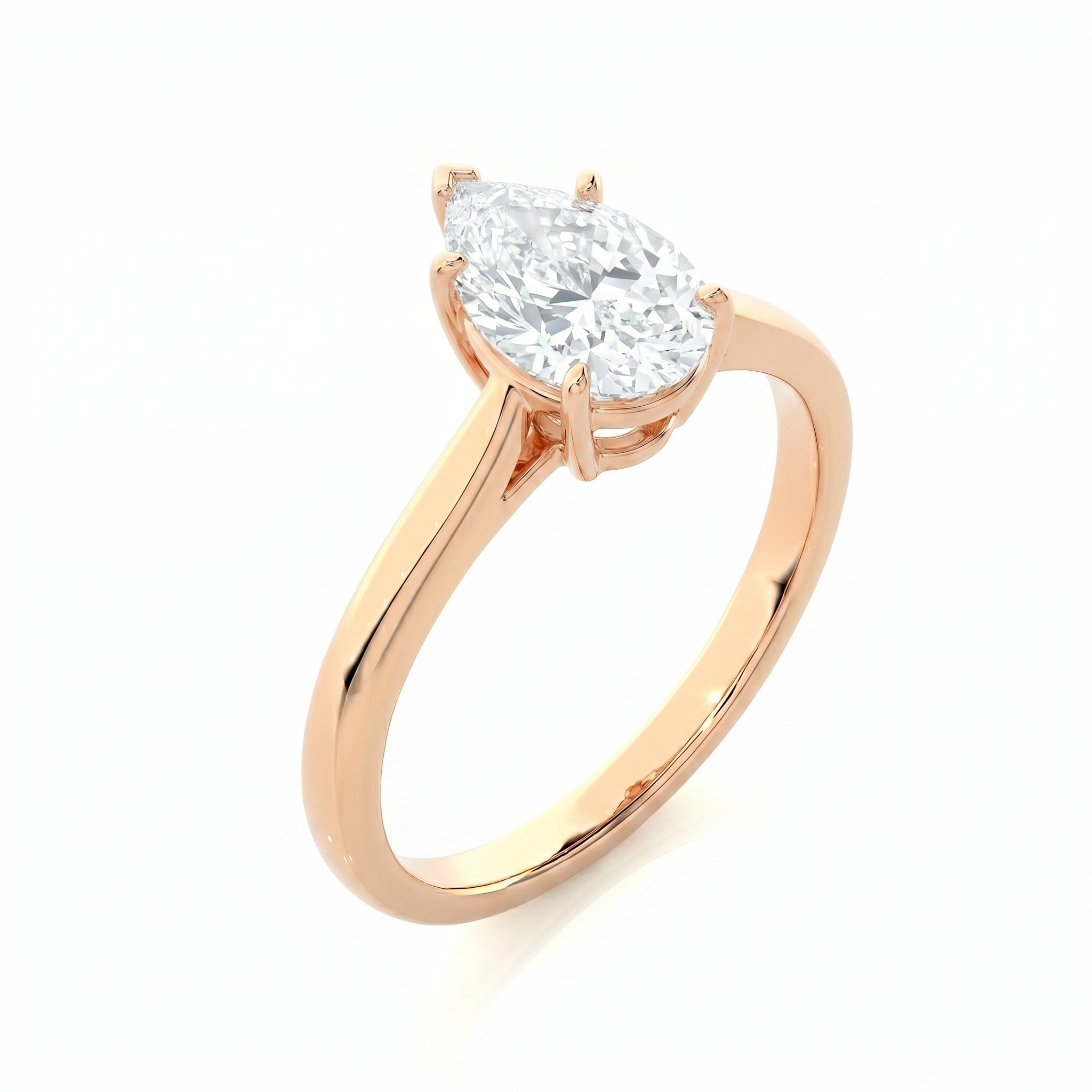 Classic solitaire ring - Pear 1ct