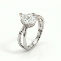 Criss-Cross Ring - Pear 1ct