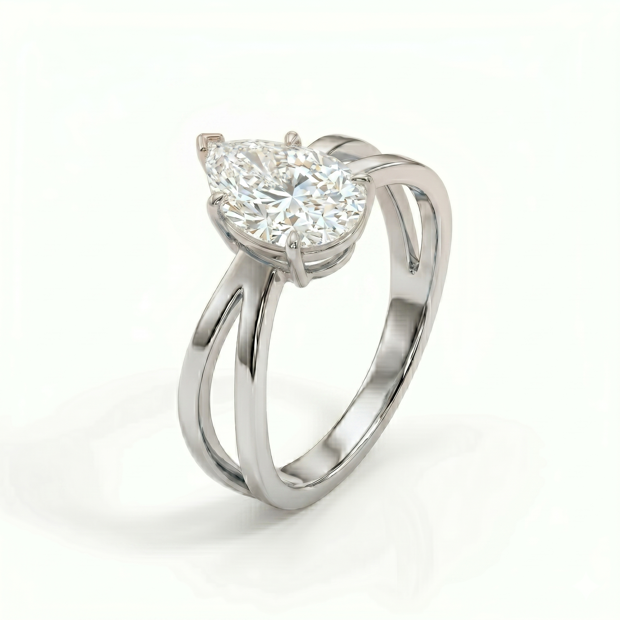 Criss-Cross Ring - Pear 1ct