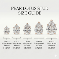 Pear solitaire studs - Lotus setting