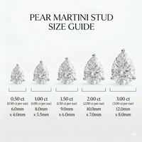 Pear Studs - Martini Setting