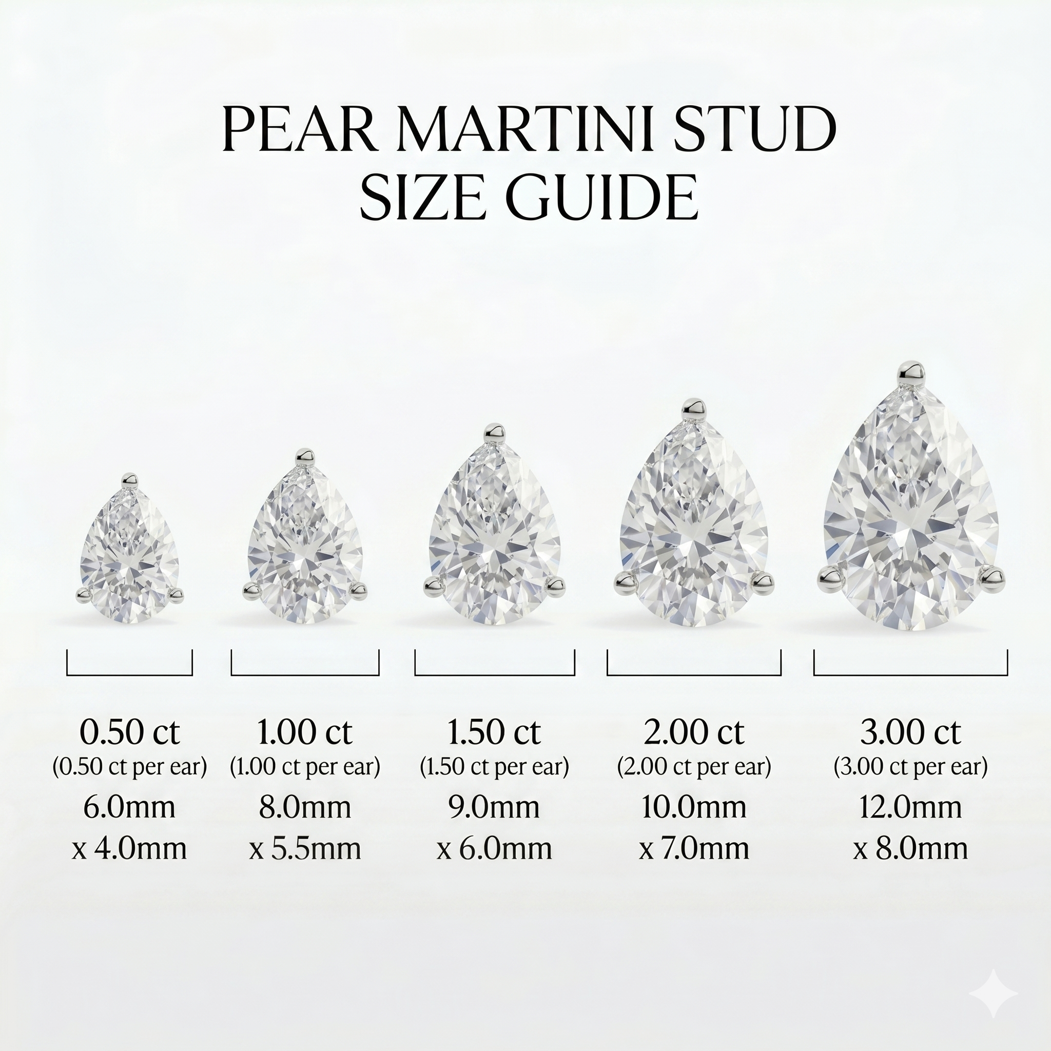 Pear Studs - Martini Setting