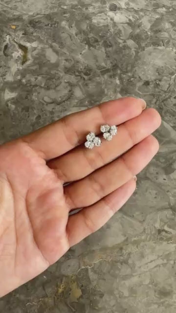Triple oval solitaire studs - Mini