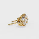 3 cts round solitaire studs - Octet setting