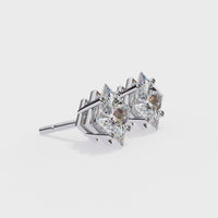 2.5 ct Princess studs - Basket setting