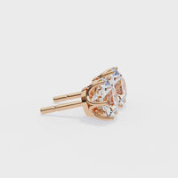 2 ct Round solitaire studs - Lotus setting