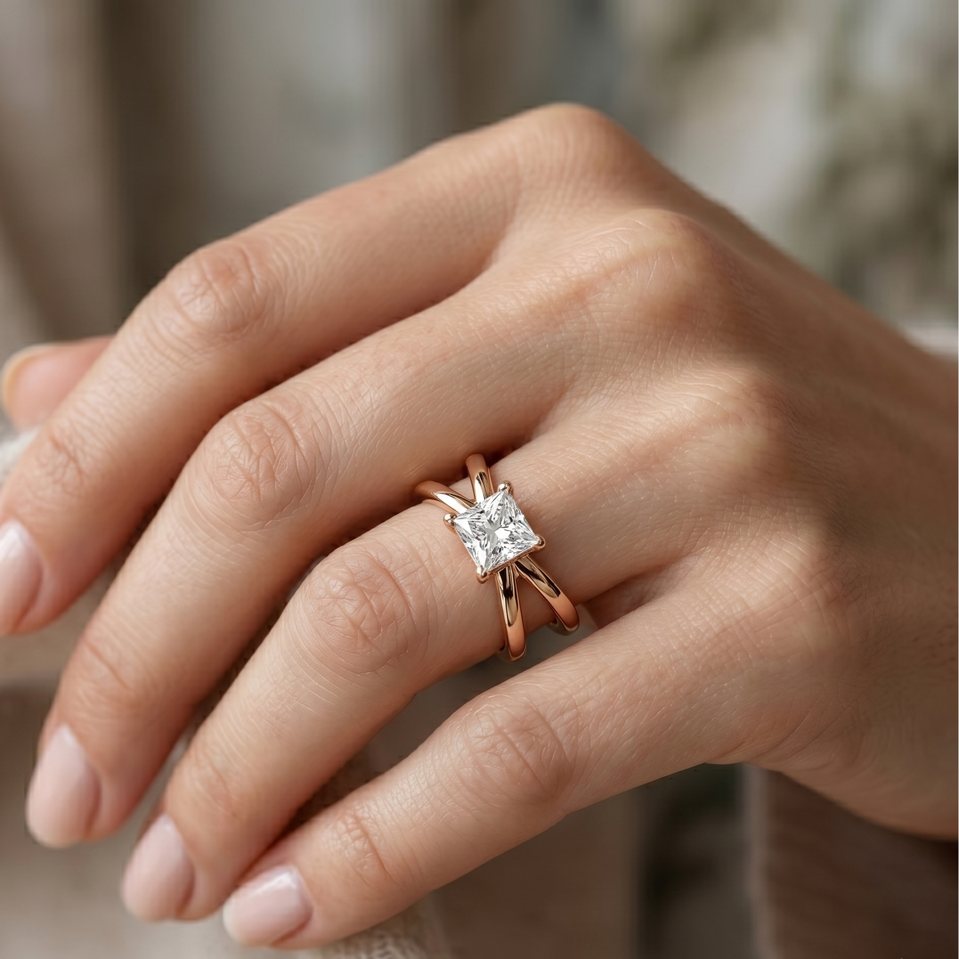 Criss-Cross Ring - Princess 0.5ct