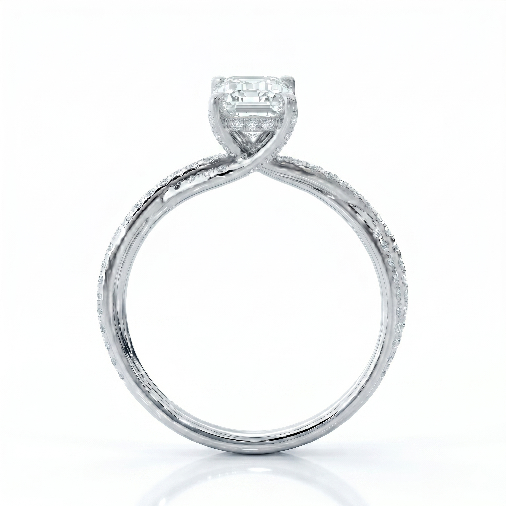 Twist Solitaire Ring - Emerald 1ct